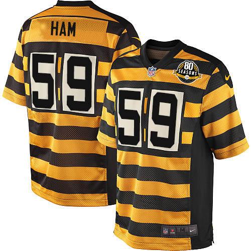 Youth Limited Jack Ham 80th Anniversary Nike Jersey Gold/Black Alternate - #59 Throwback NFL Pittsburgh Steelers